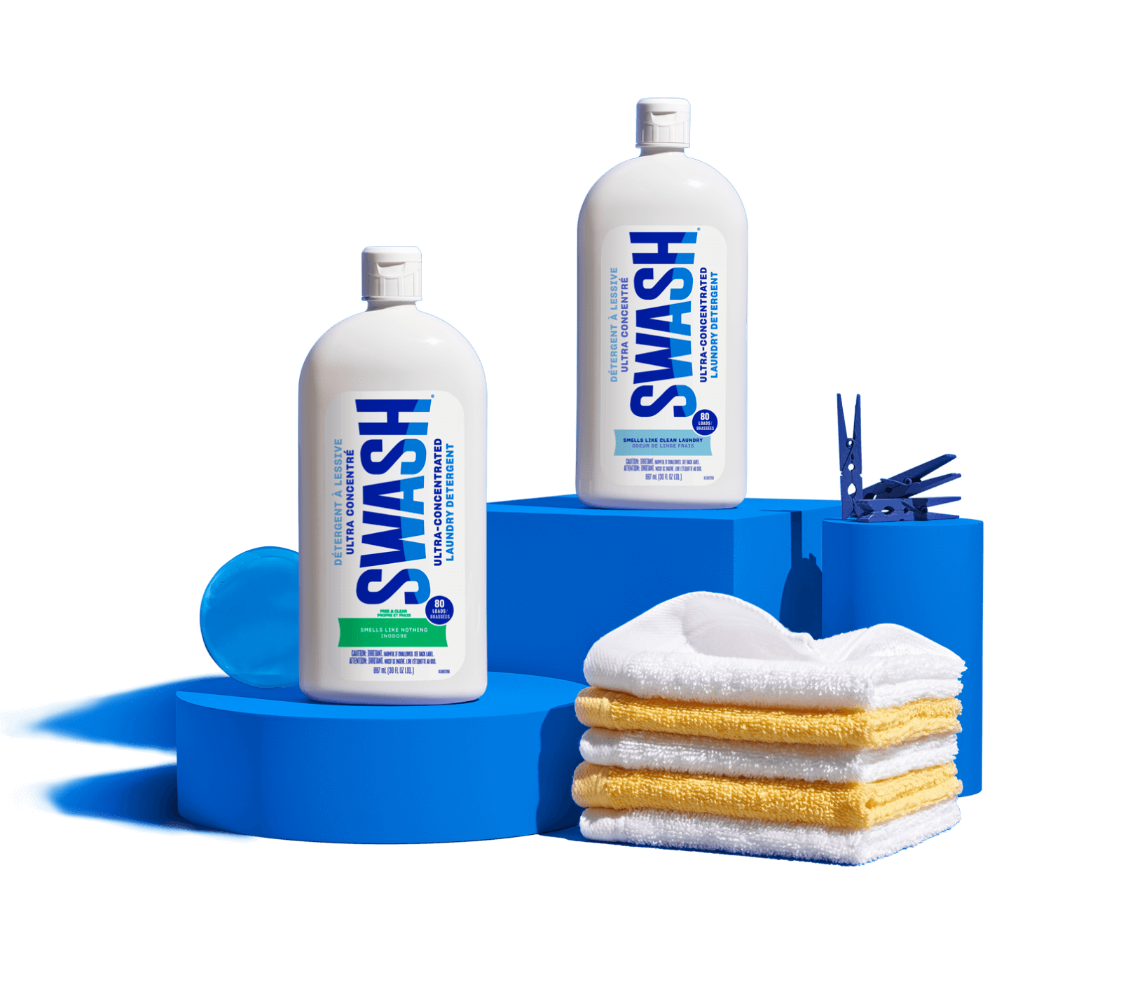 All Swash® Laundry Detergent scents on pedestals with scent cues