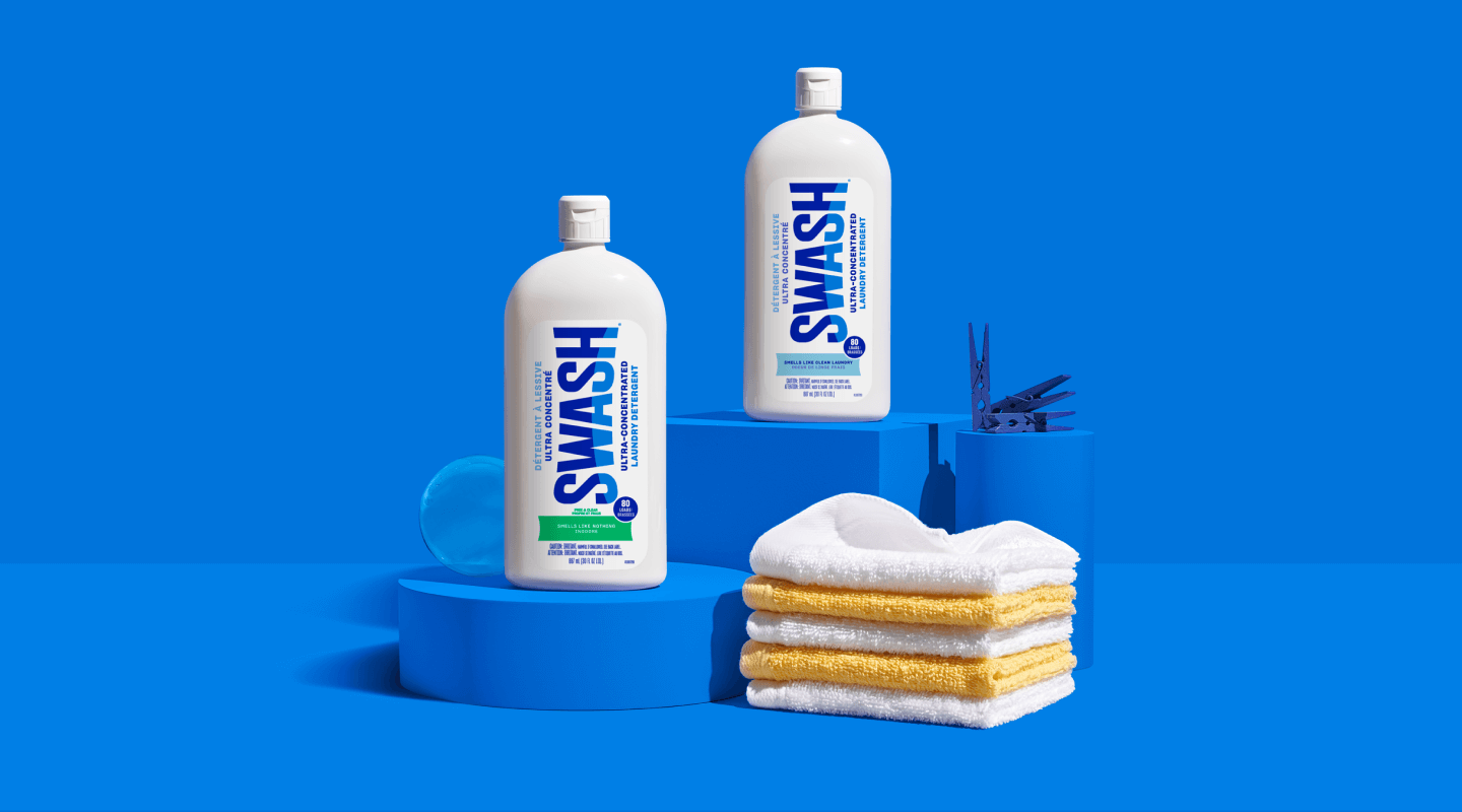 All Swash® Laundry Detergent scents on pedestals with scent cues