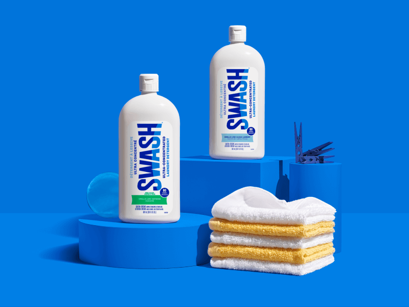 All Swash® Laundry Detergent scents on pedestals with scent cues